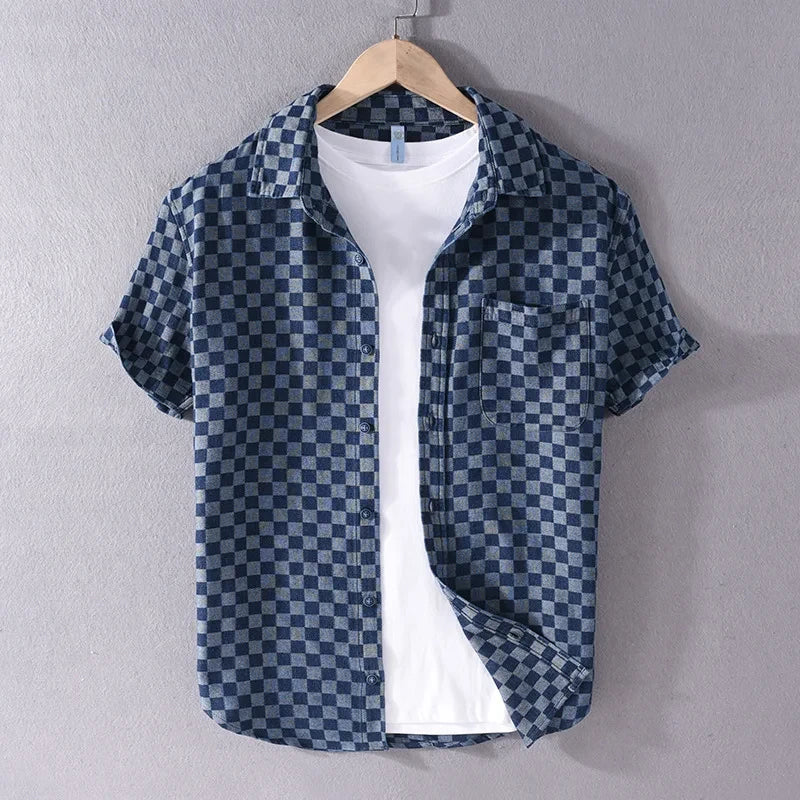 Mason Checkered Denim Shirt