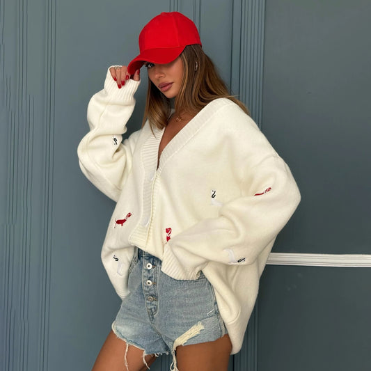 Dachshund Knit Cardigan