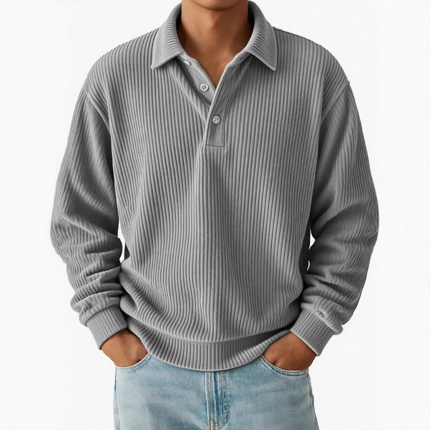 Clapham Corduroy Long-Sleeve Polo