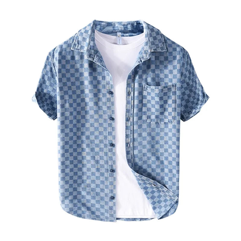Mason Checkered Denim Shirt